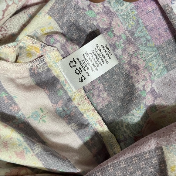 Sea New York Naya patchwork vintage flutter sleeve ruffle dress XS cottagecore - Picture 5 of 10